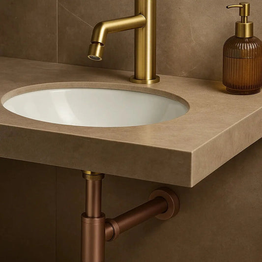 Brushed Rose Gold Round Siphon Where Luxury Meets Functionality in Bathroom Design