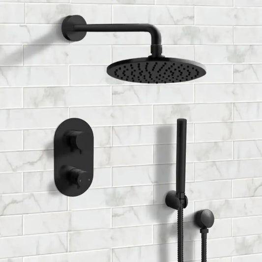 Salerno Matte Black Concealed Thermostatic Shower Set Elegance Meets Performance