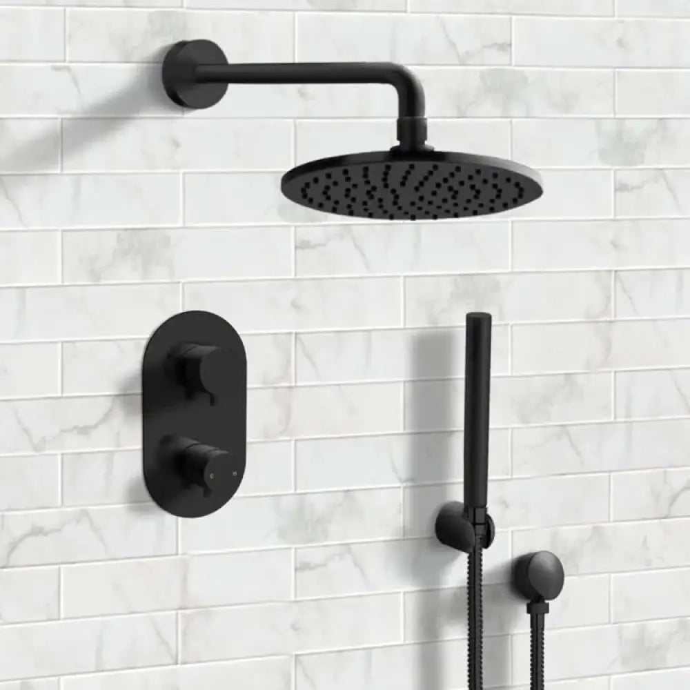 Salerno Matte Black Concealed Thermostatic Shower Set Elegance Meets Performance