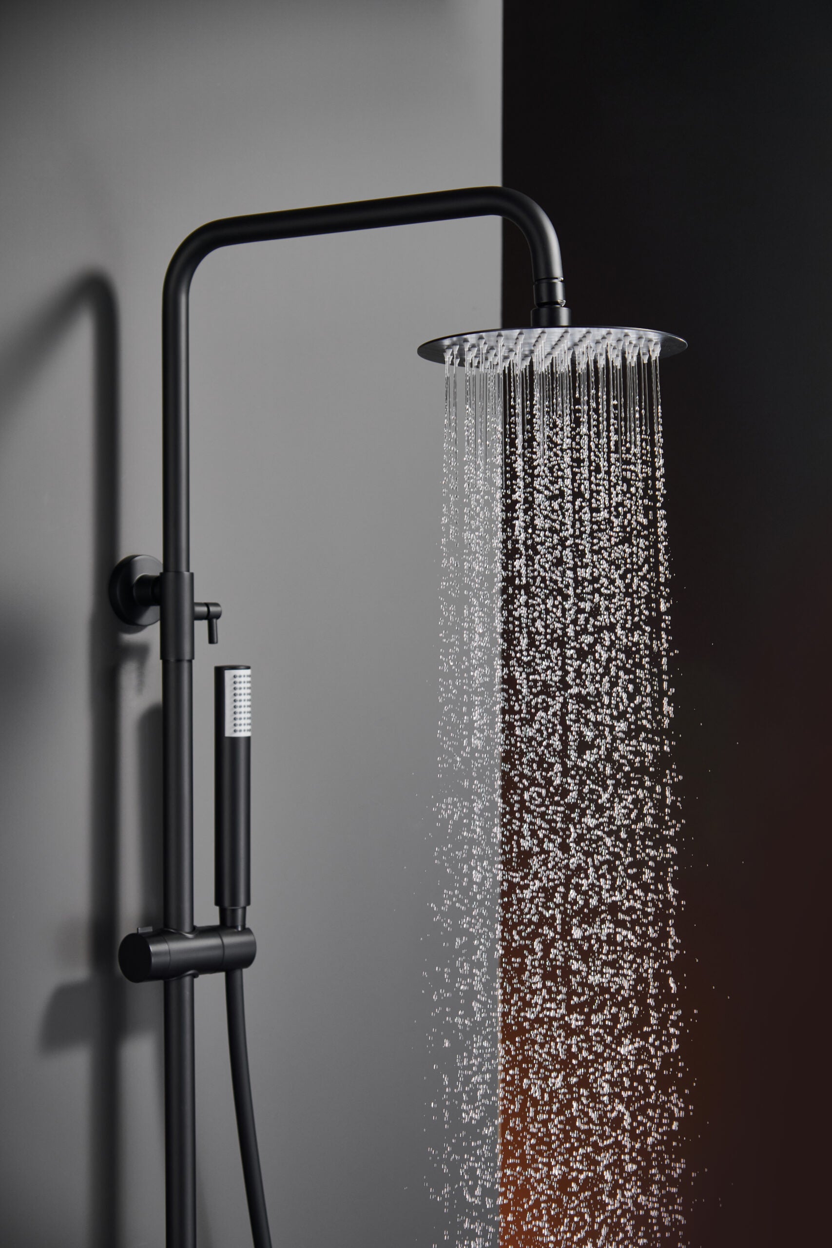 Matte Black Single Handle Shower Set Modern Design, view 4