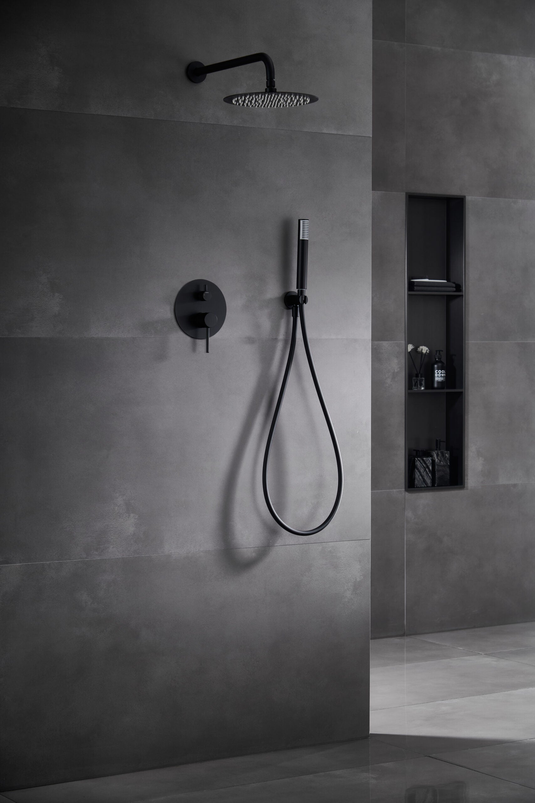 Matte Black Built-In Single Lever Shower Set, view 3