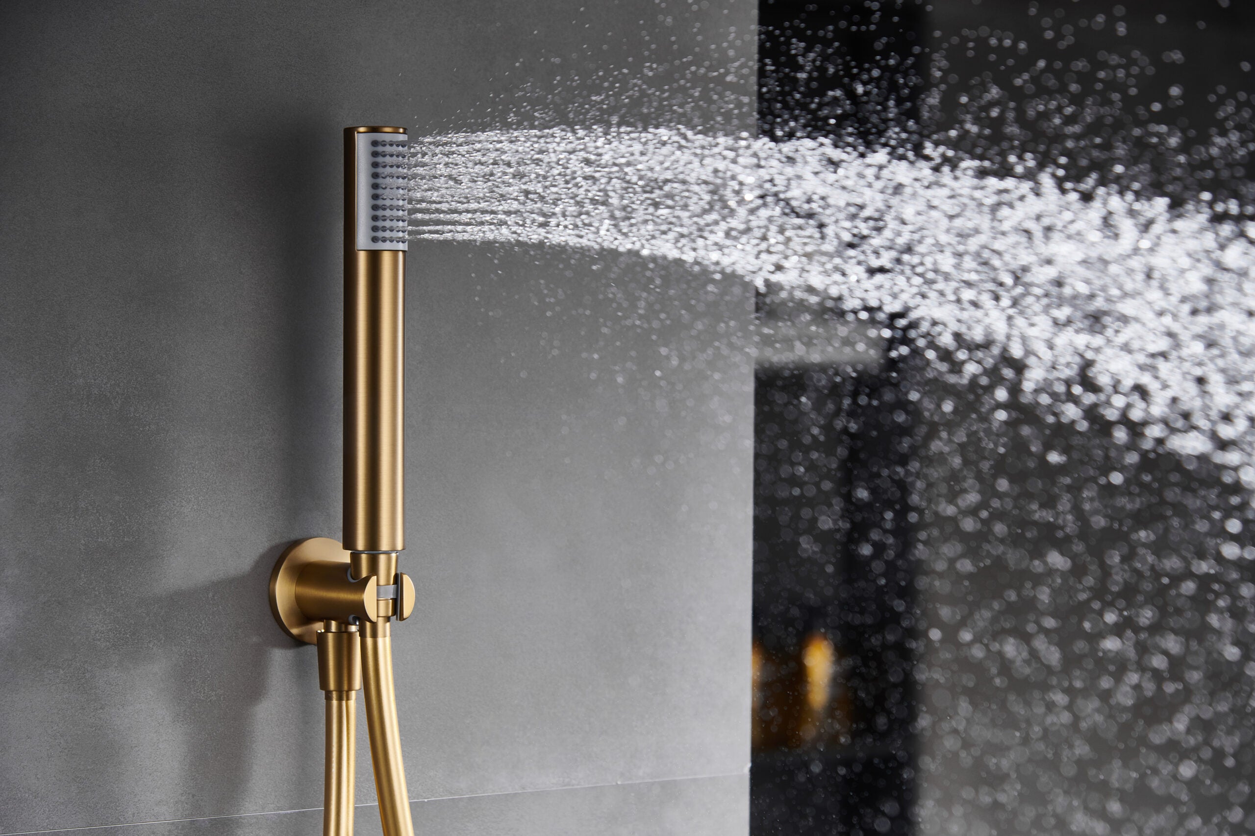 Monza Brushed Gold Single Handle Built-in Shower Set, view 4