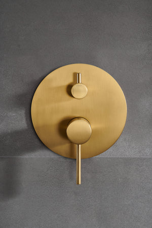 Brushed Gold Single-Lever Built-In Shower Set, view 4