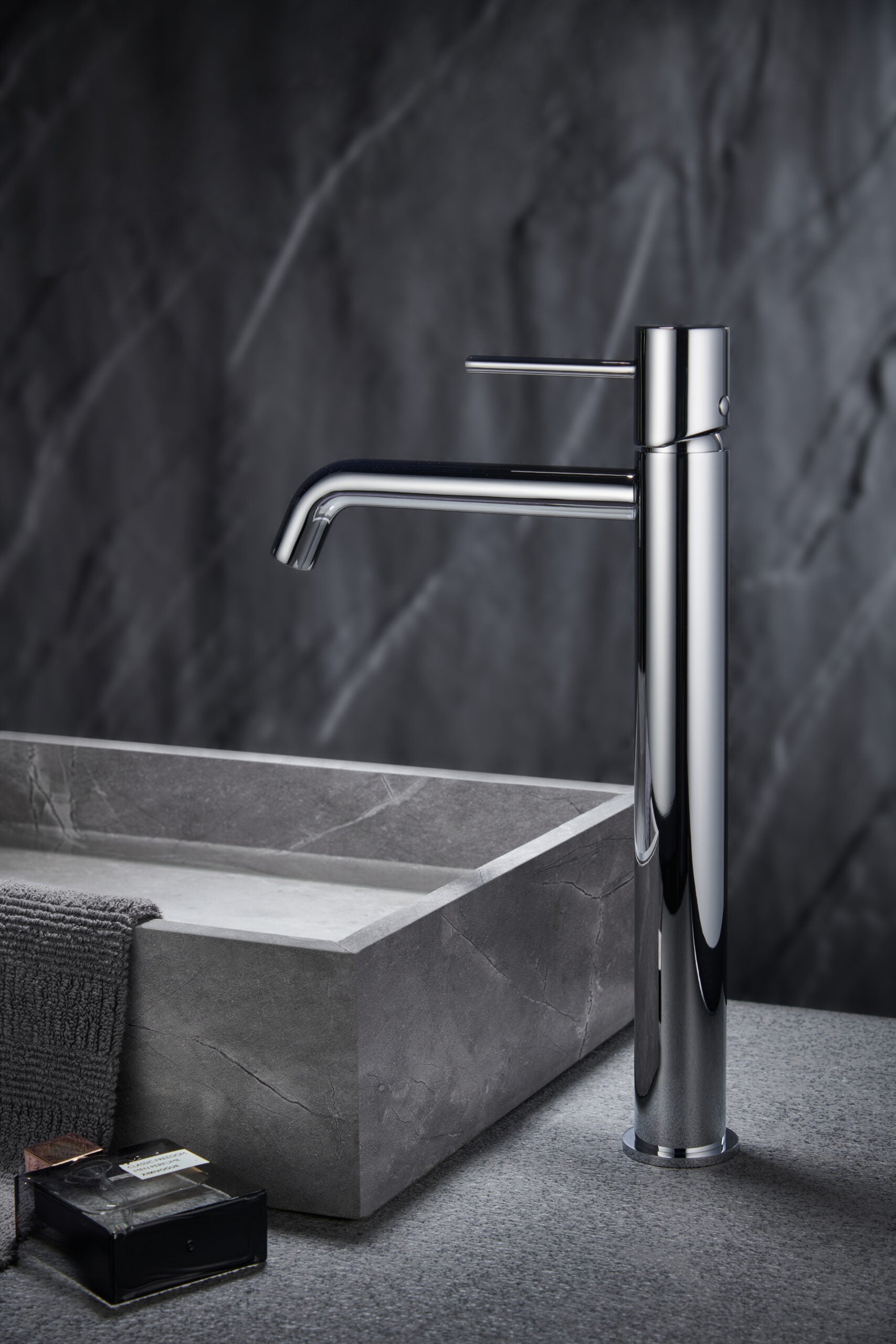 Monza Tall Chrome Sink Mixer Single Lever Faucet, view 4