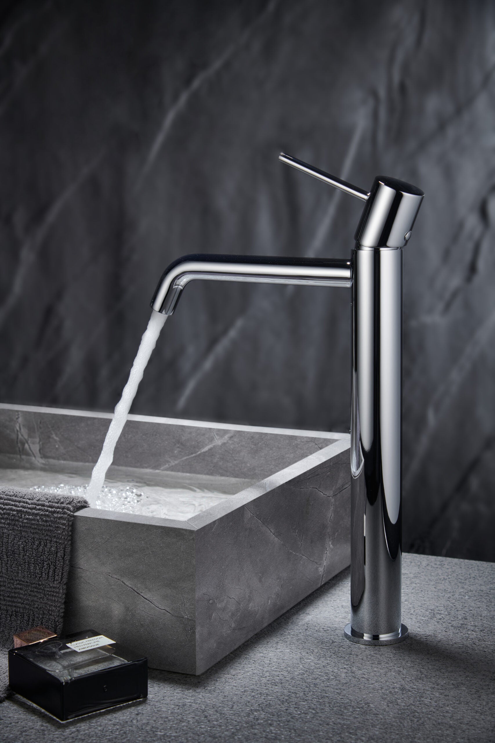 Monza Tall Chrome Sink Mixer Single Lever Faucet, view 3