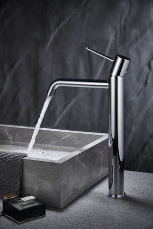 Monza Tall Chrome Sink Mixer Single Lever Faucet, view 3