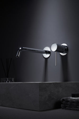 Chrome Single Lever Bathroom Sink Faucet Modern Minimalist, view 3