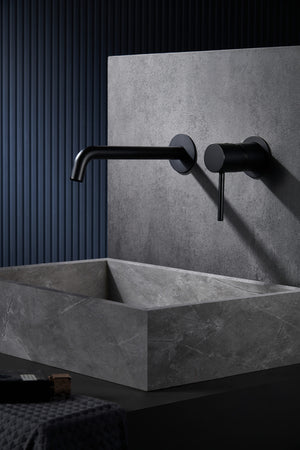 Matte Black Single Lever Sink Faucet Modern Bathroom, view 3