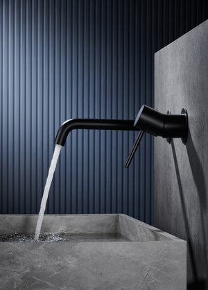 Matte Black Single Lever Sink Faucet Modern Bathroom, view 4