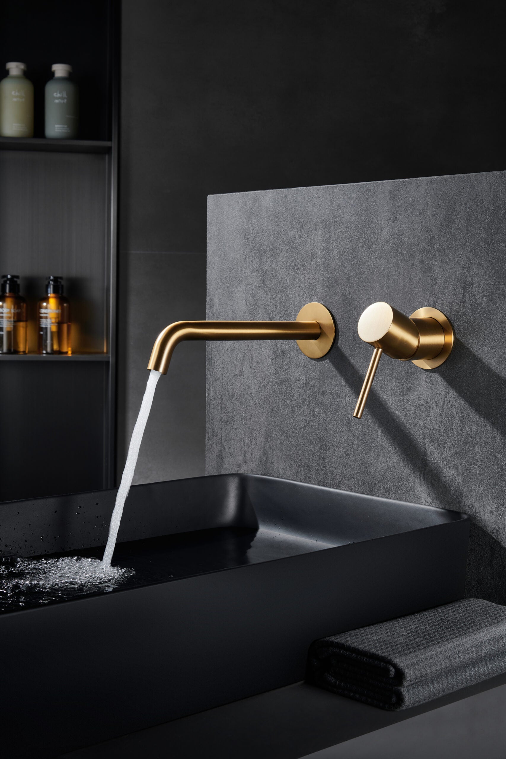 Monza Brushed Gold Built-in Sink Faucet, view 3