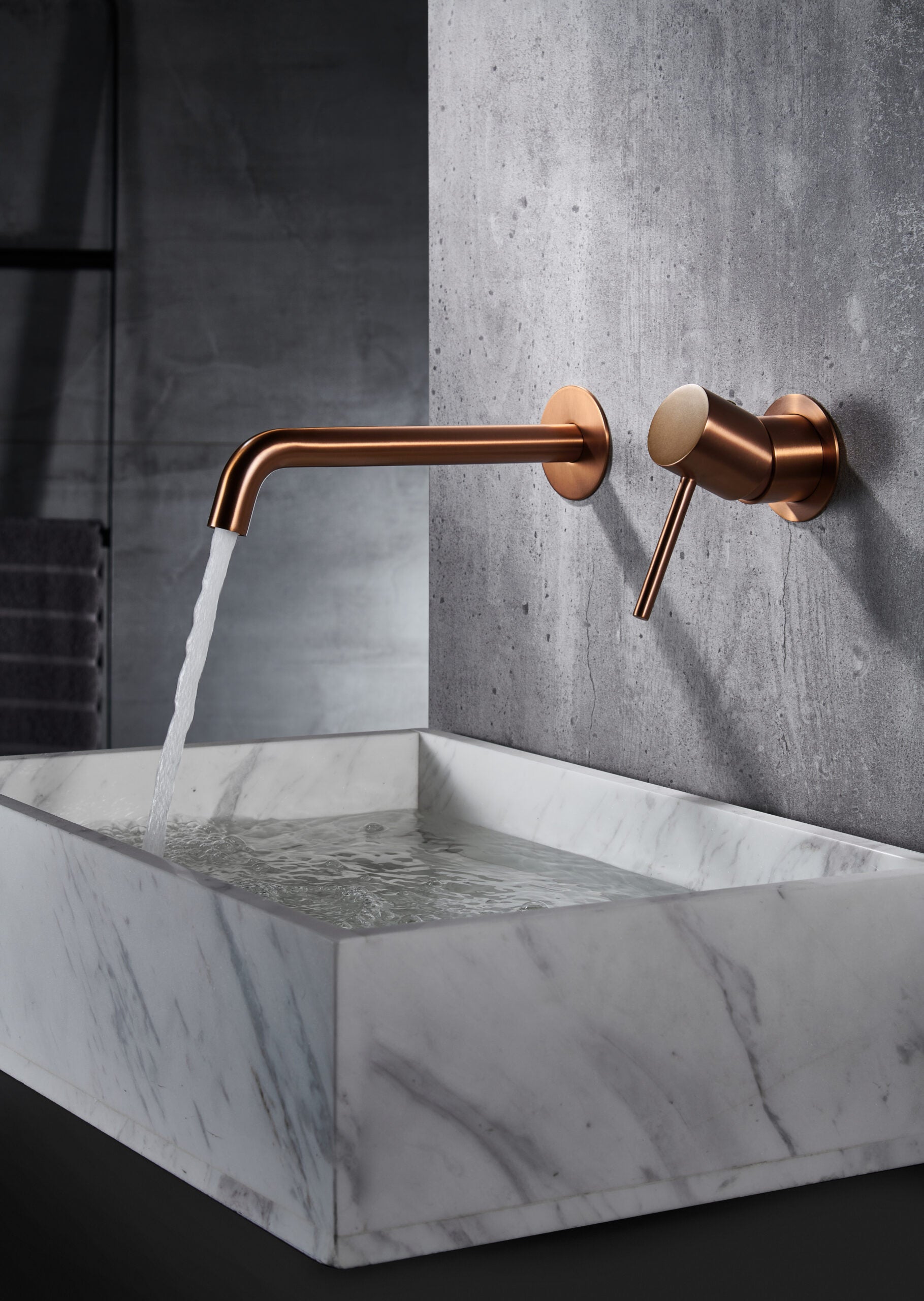 Monza Brushed Rose Gold Single Handle Bathroom Sink Faucet, view 3