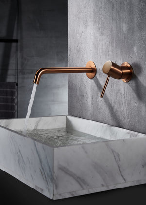 Monza Brushed Rose Gold Single Handle Bathroom Sink Faucet, view 3