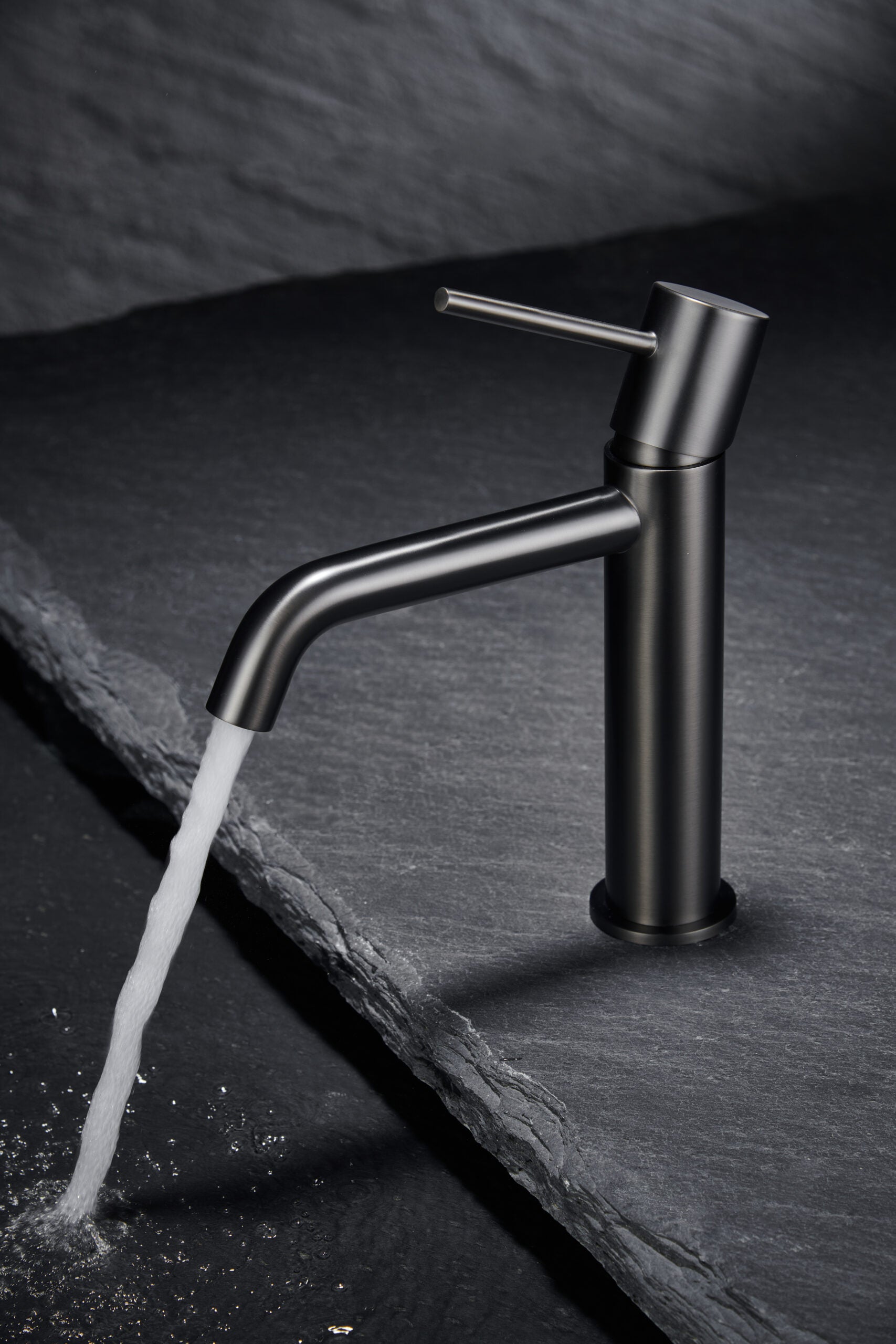 Monza Black Gun Metal Single Lever Basin Mixer, view 3