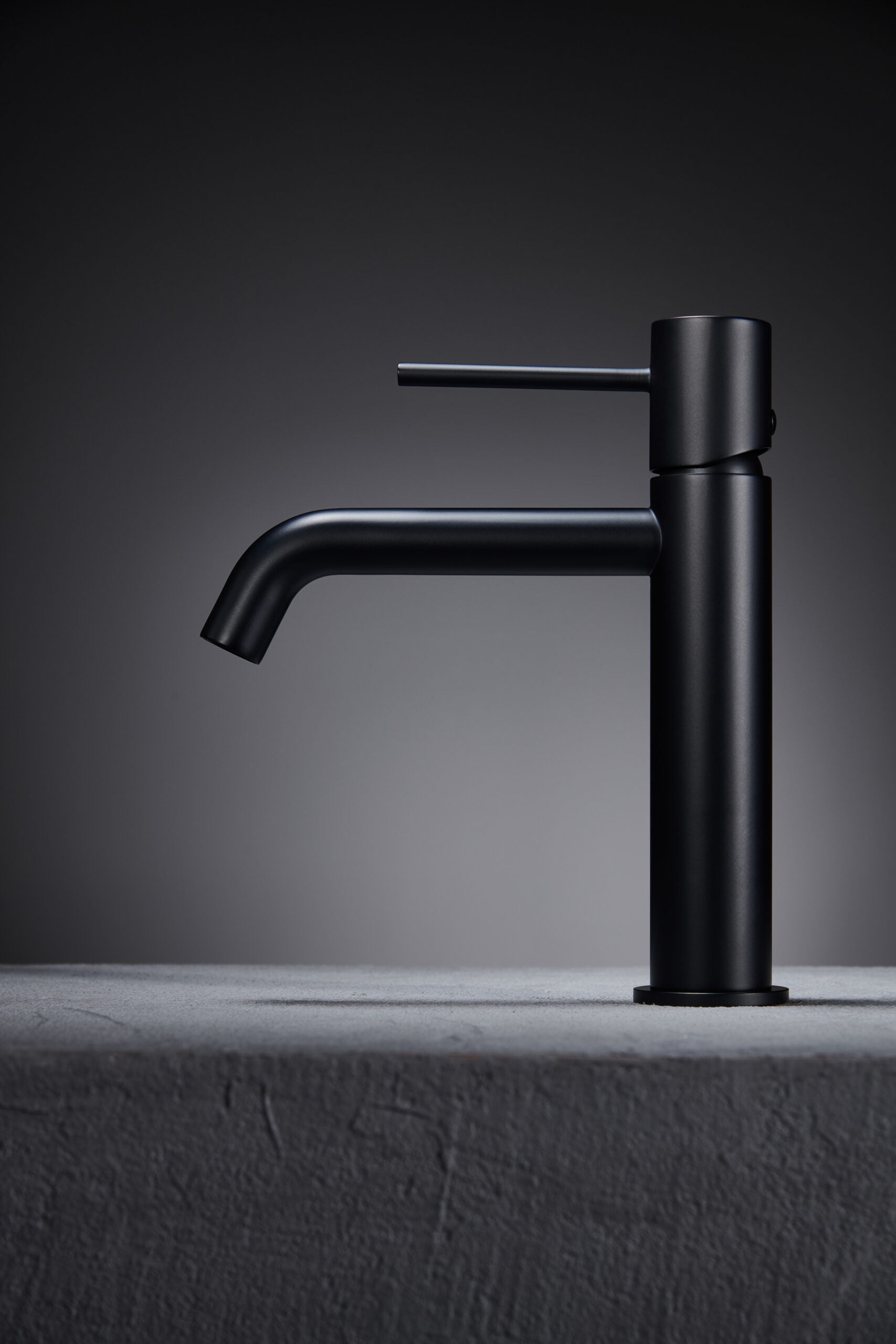 Matte Black Single Lever Basin Mixer Faucet, view 3