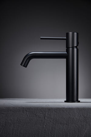 Matte Black Single Lever Basin Mixer Faucet, view 3