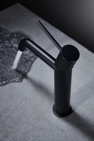 Matte Black Single Lever Basin Mixer Faucet, view 5