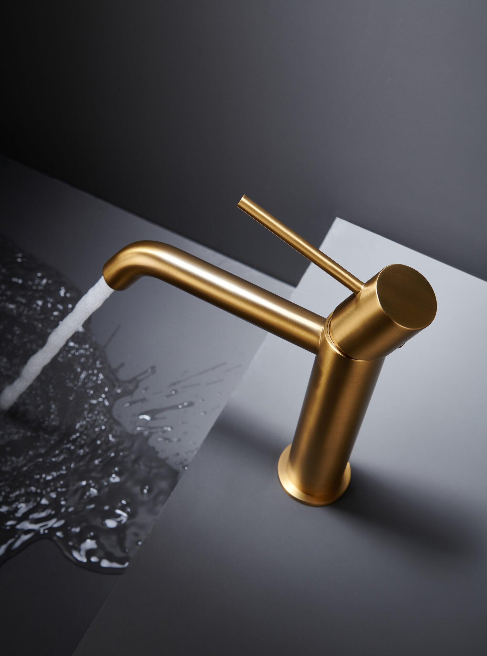 Brushed Gold Single Lever Bathroom Faucet Monza Series, view 4