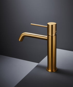 Brushed Gold Single Lever Bathroom Faucet Monza Series, view 3