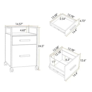 2 Drawer Rolling File Cabinet with Locking Storage - view 10