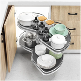 2 Tier Corner Pull Out Tray Storage Organize Cabinet - Cabinet 600: 61 x 46 x 60-75 cm - Left Door - Kitchen Essentials