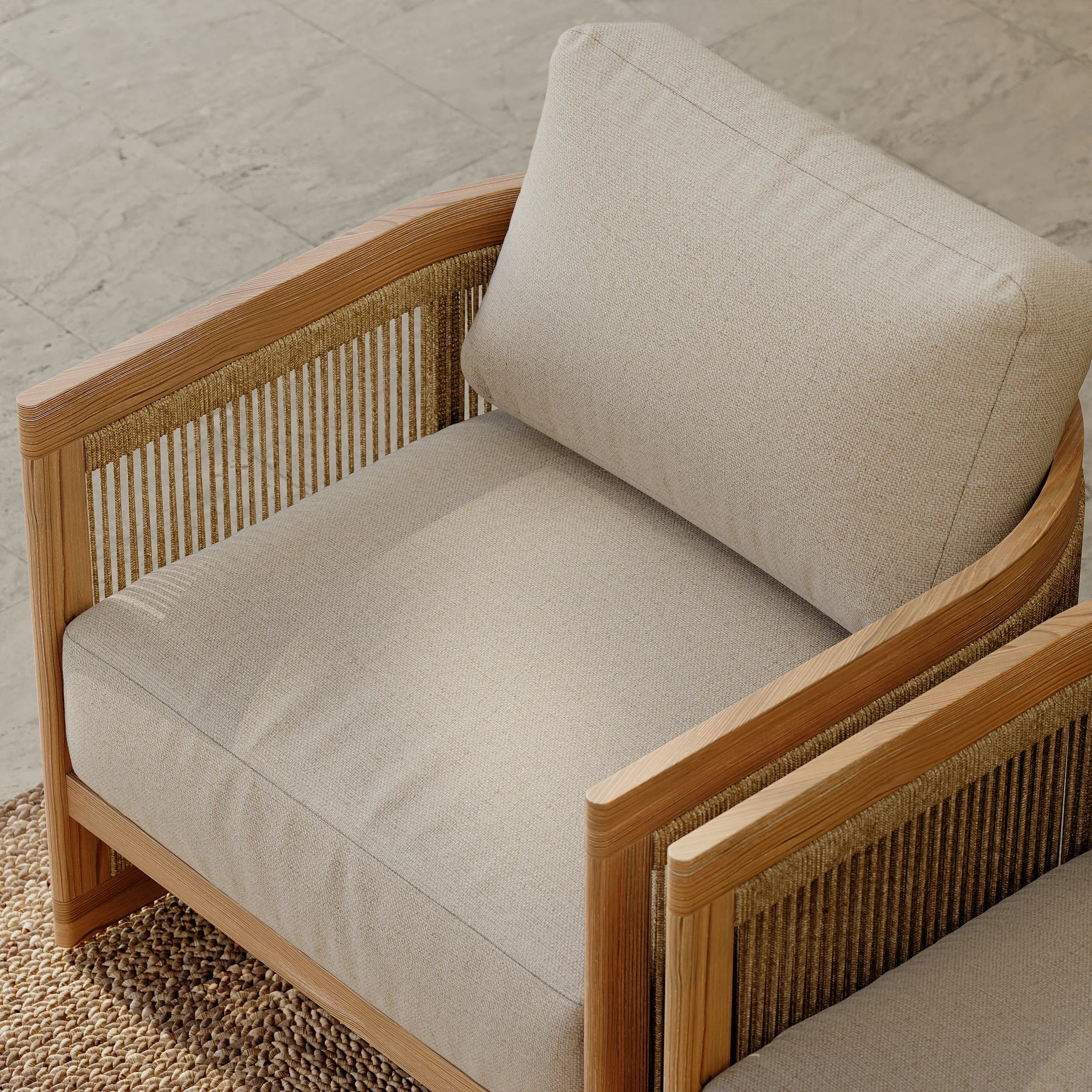 Conjunto de sofás modernos para hotel, muebles de exterior de teca para jardín, sofá seccional de madera y aluminio para patio, conjunto de sofás de jardín de lujo de teca.