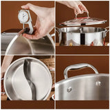 3 Layer Stainless Steel Glass Lid Duck Pot - Cookware set