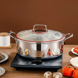 3 Layer Stainless Steel Glass Lid Duck Pot - Cookware set