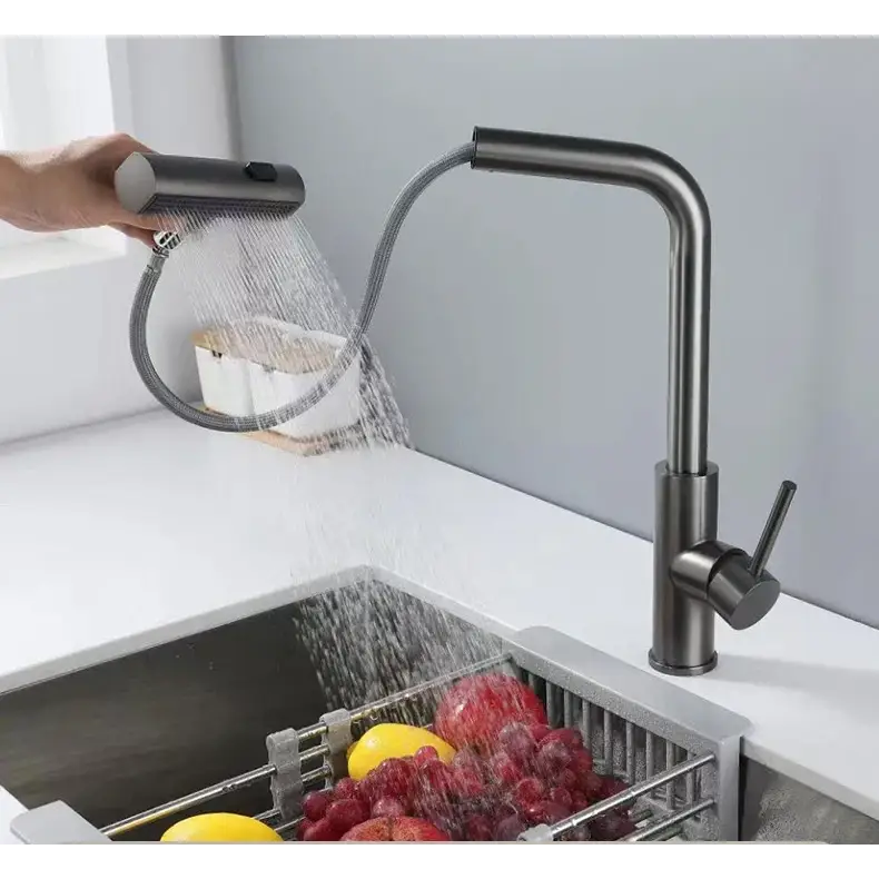 3 Mode Waterfall Crane Sensor Pull Out Sink Faucet - Kitchen Faucets