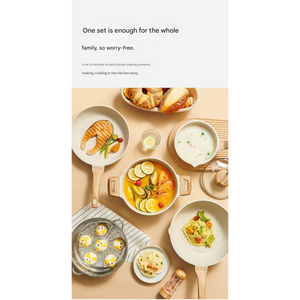 4 Piece Non Stick Cookware Frying Pan Soup Pot Set - Cookware set