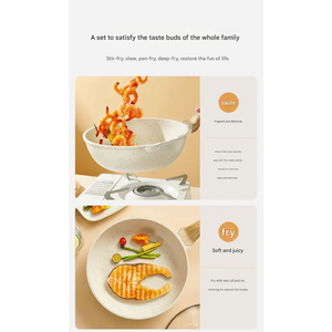 4 Piece Non Stick Cookware Frying Pan Soup Pot Set - Cookware set