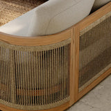 4 Pieces Teak Hand Woven Rope Outdoor Sofa Set - Beige - Sofa