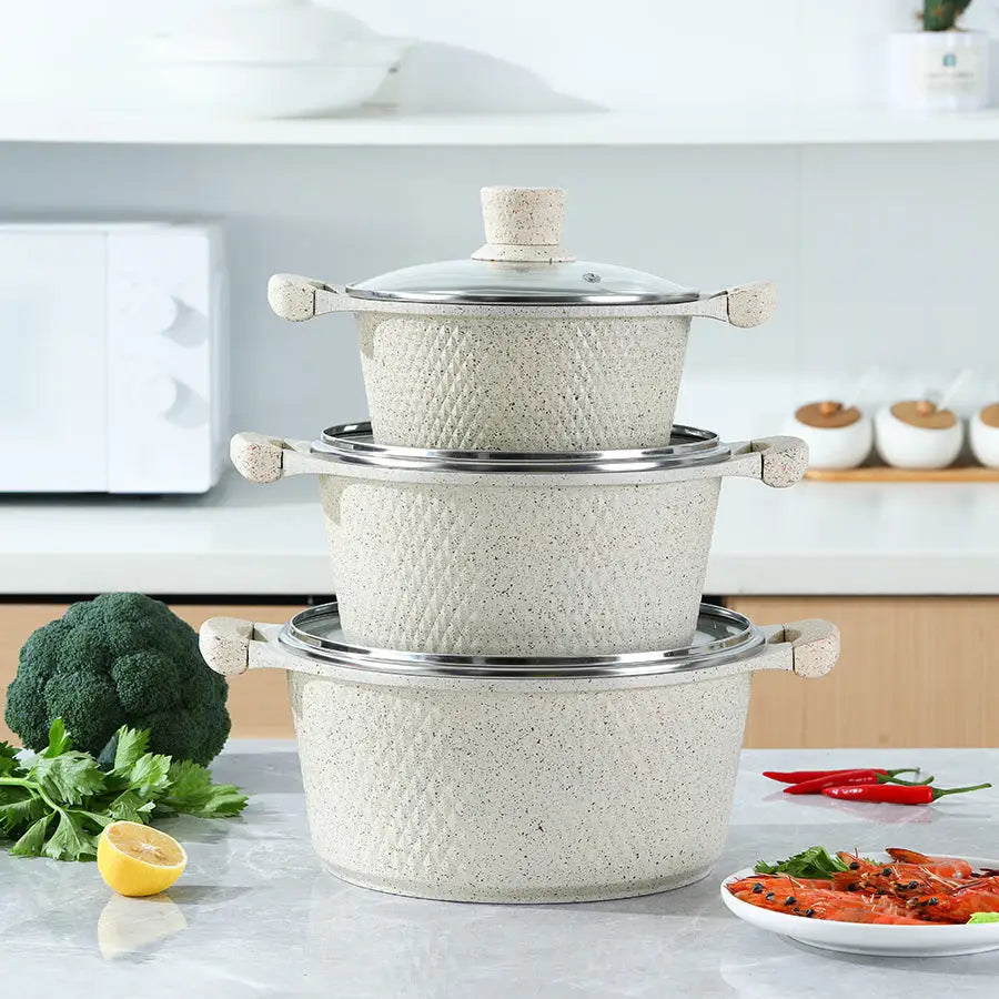 6-10 Piece Aluminum Non Stick Pot Frying Pan Cookware Set - Cookware set