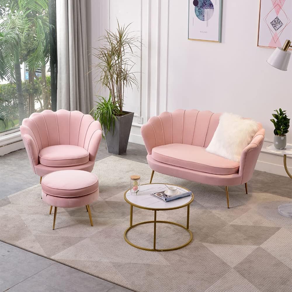 Conjunto de sofá nórdico moderno de terciopelo para salones de belleza
