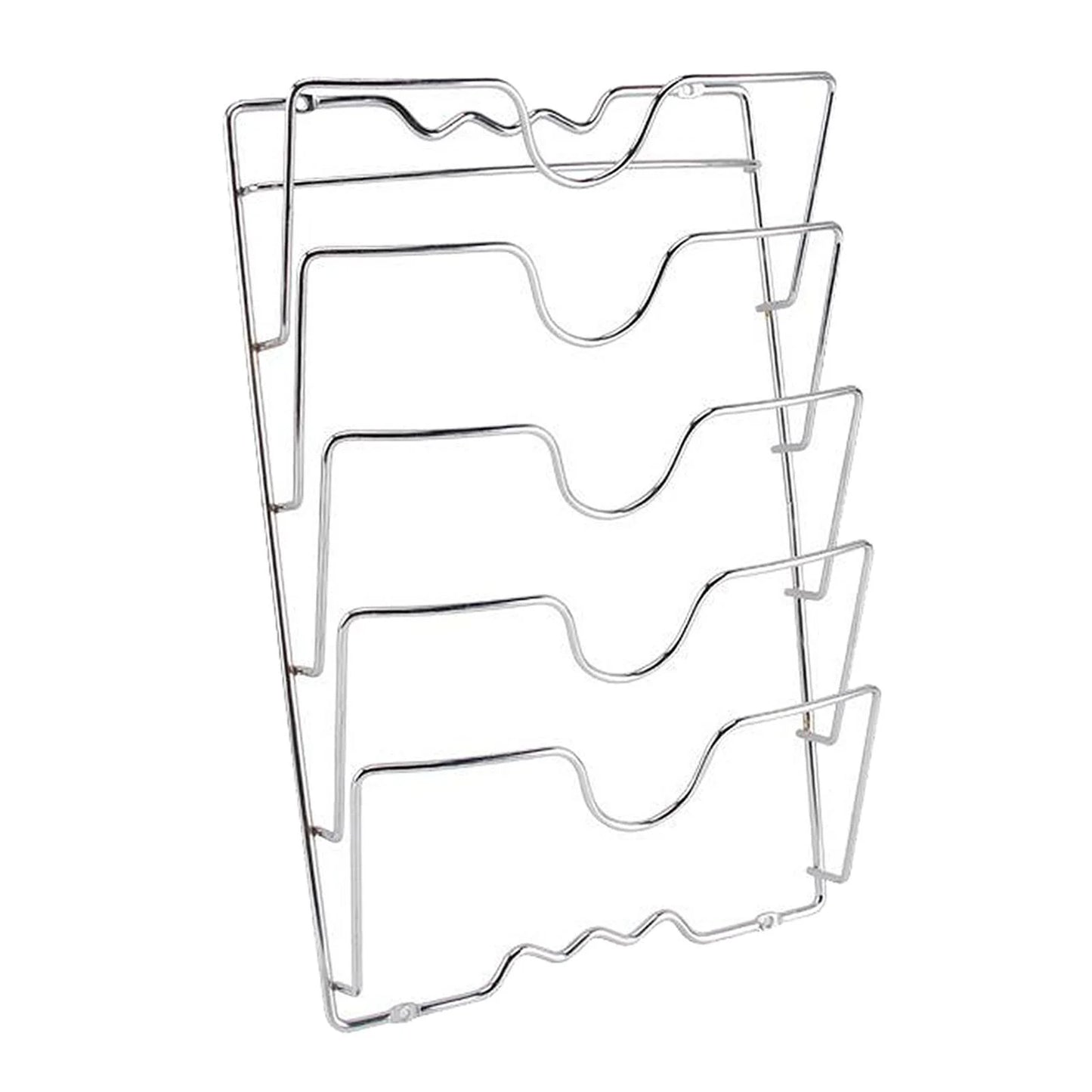 Metal Hanging Pot Lid Rack Kitchen Storage Organizer - Silver - Kitchen Essentials