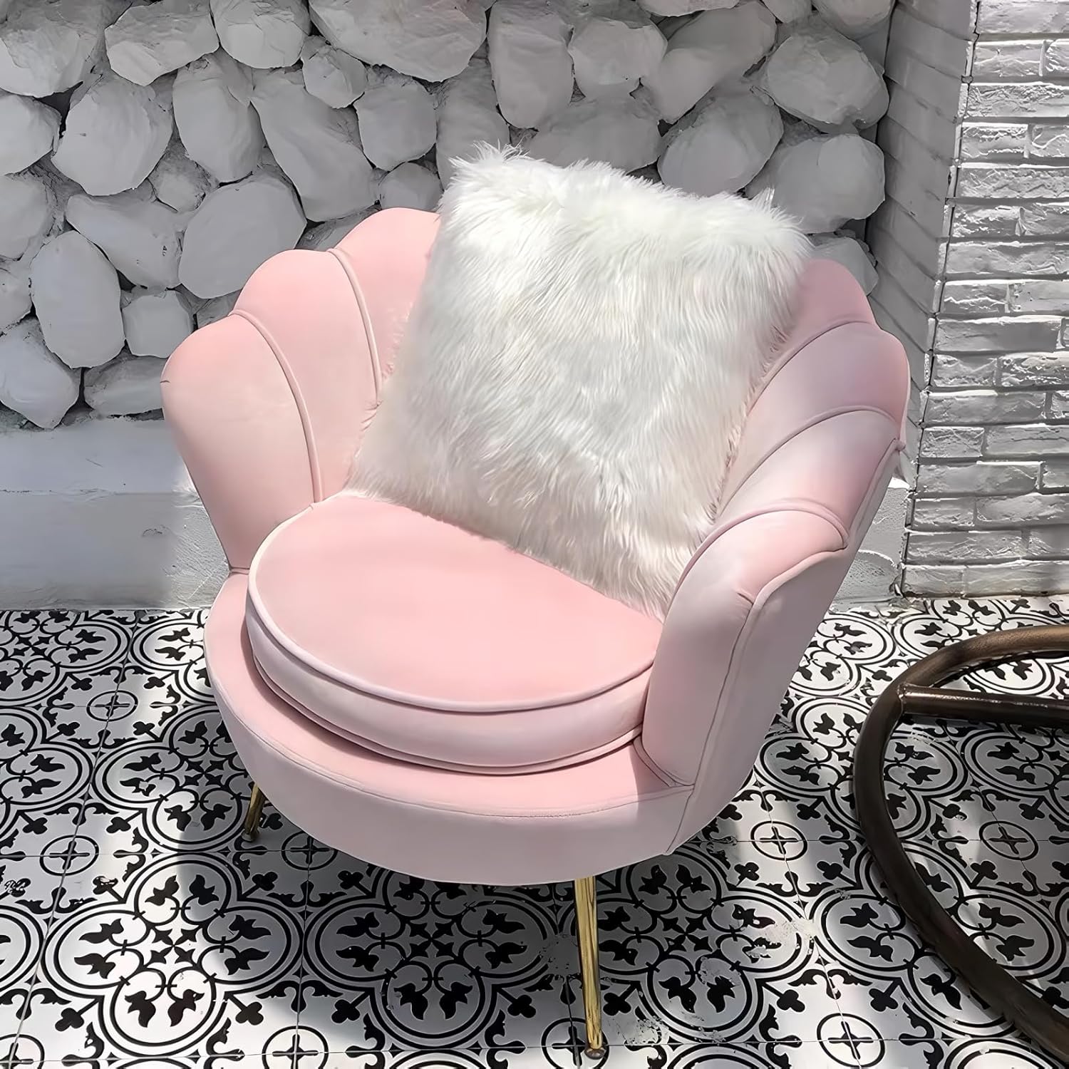 Conjunto de sofá nórdico moderno de terciopelo para salones de belleza