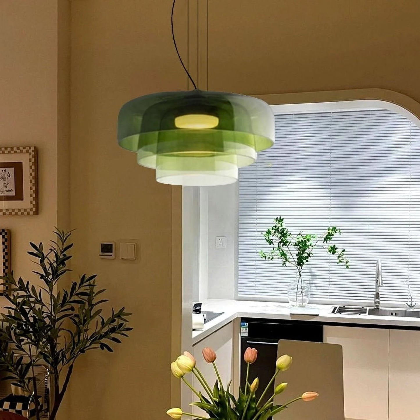 Lámparas colgantes de techo LED de cristal nórdico