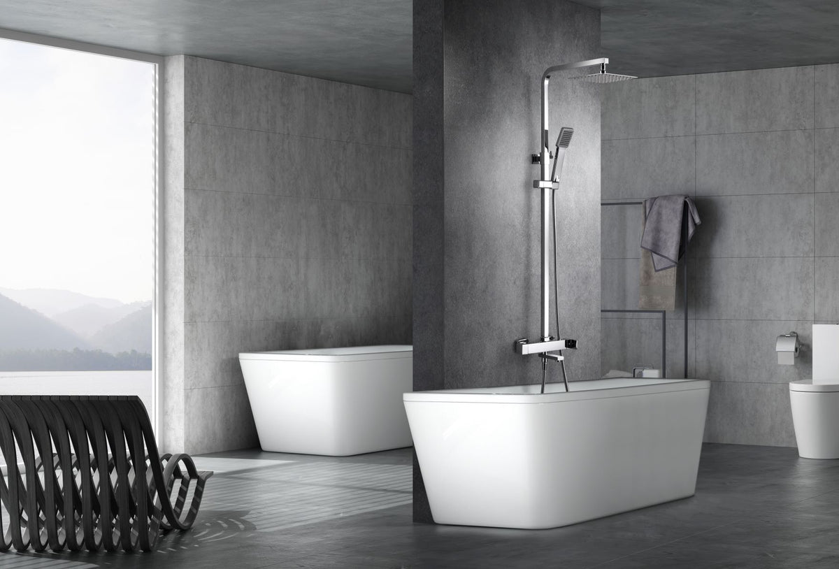 Chrome Single Handle Bathtub Faucet Modern Design, view 3