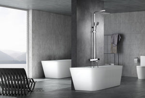 Chrome Single Handle Bathtub Faucet Modern Design, view 3