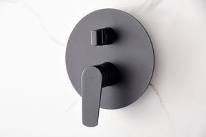 Matte Black Single Lever Built-in Shower Set, detail view