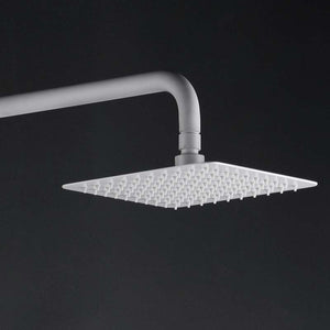 Matte White Single Lever Shower Set Modern Minimalist, detail view