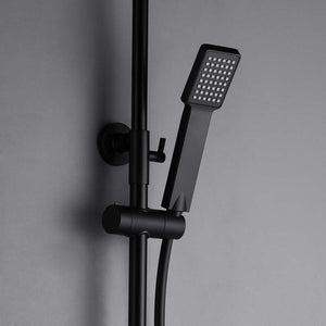 Matte Black Single Handle Shower Set Modern Design, view 4