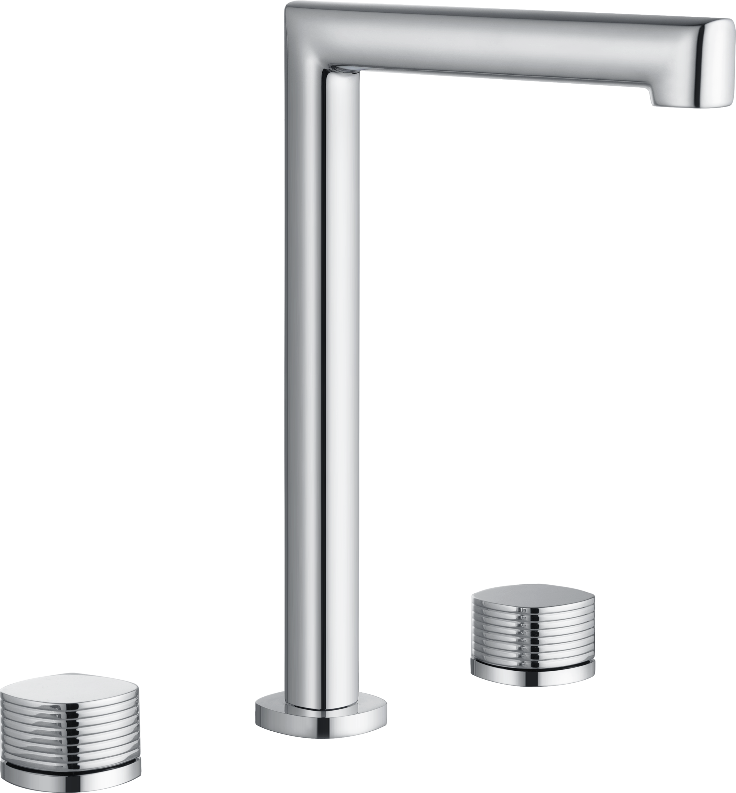 Firenze Chrome Tall Spout Countertop Two Handle Basin Mixer, main product view