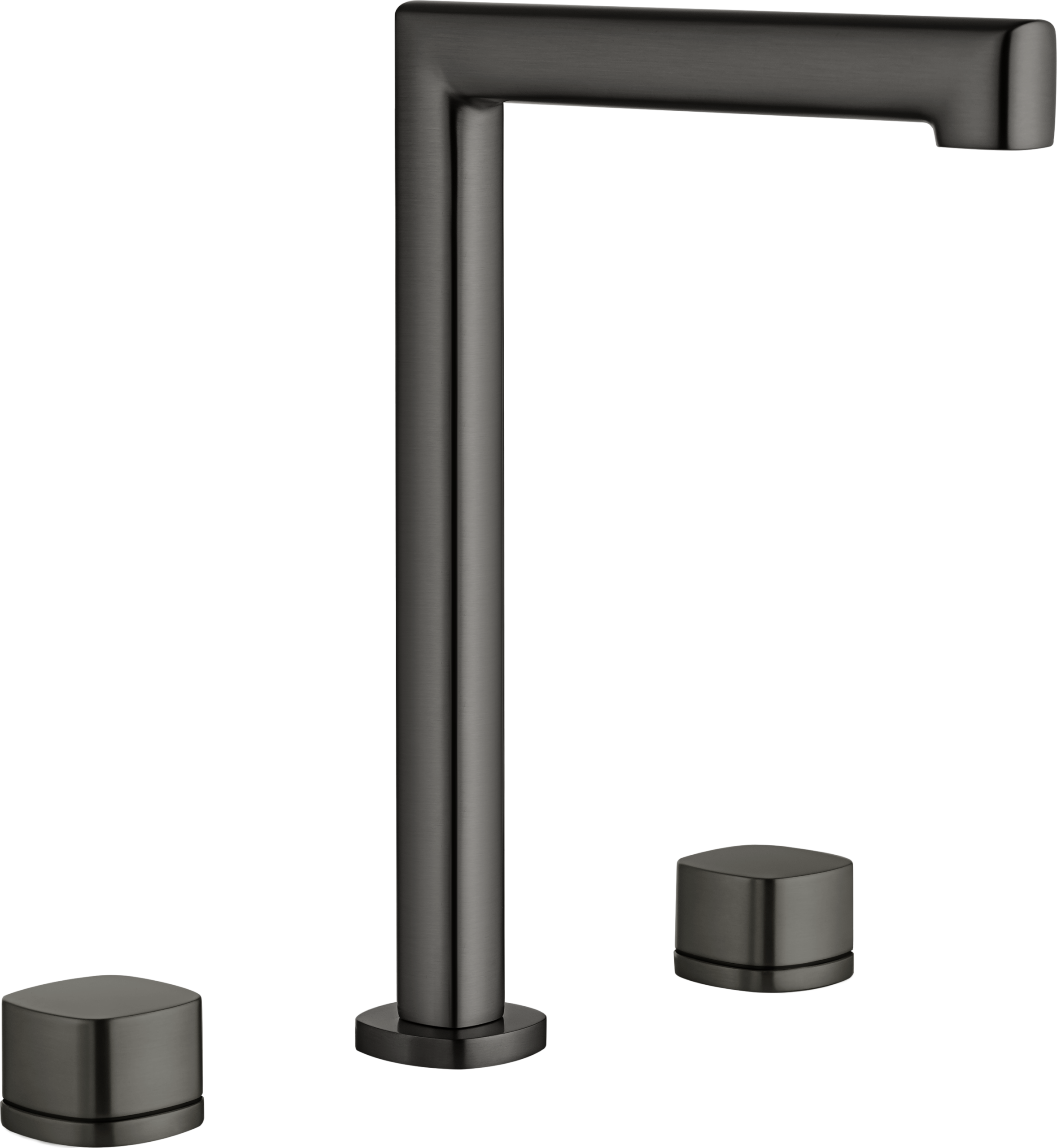 Toscana Black Gun Metal Tall Spout Countertop Two Handle Basin Mixer, main product view