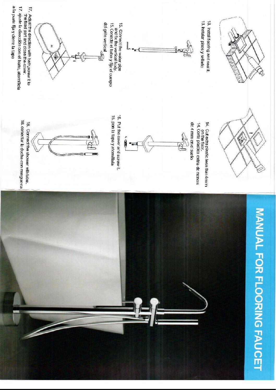 Freestanding Single Lever Bathtub Faucet Chrome, view 5