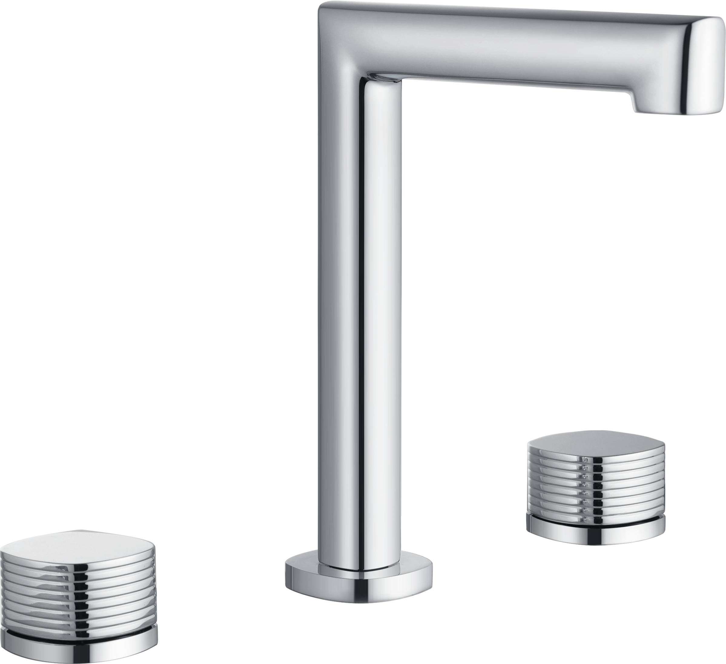 Firenze Chrome Low Spout Countertop Two Handle Basin Mixer, main product view