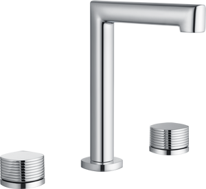 Firenze Chrome Low Spout Countertop Two Handle Basin Mixer, main product view