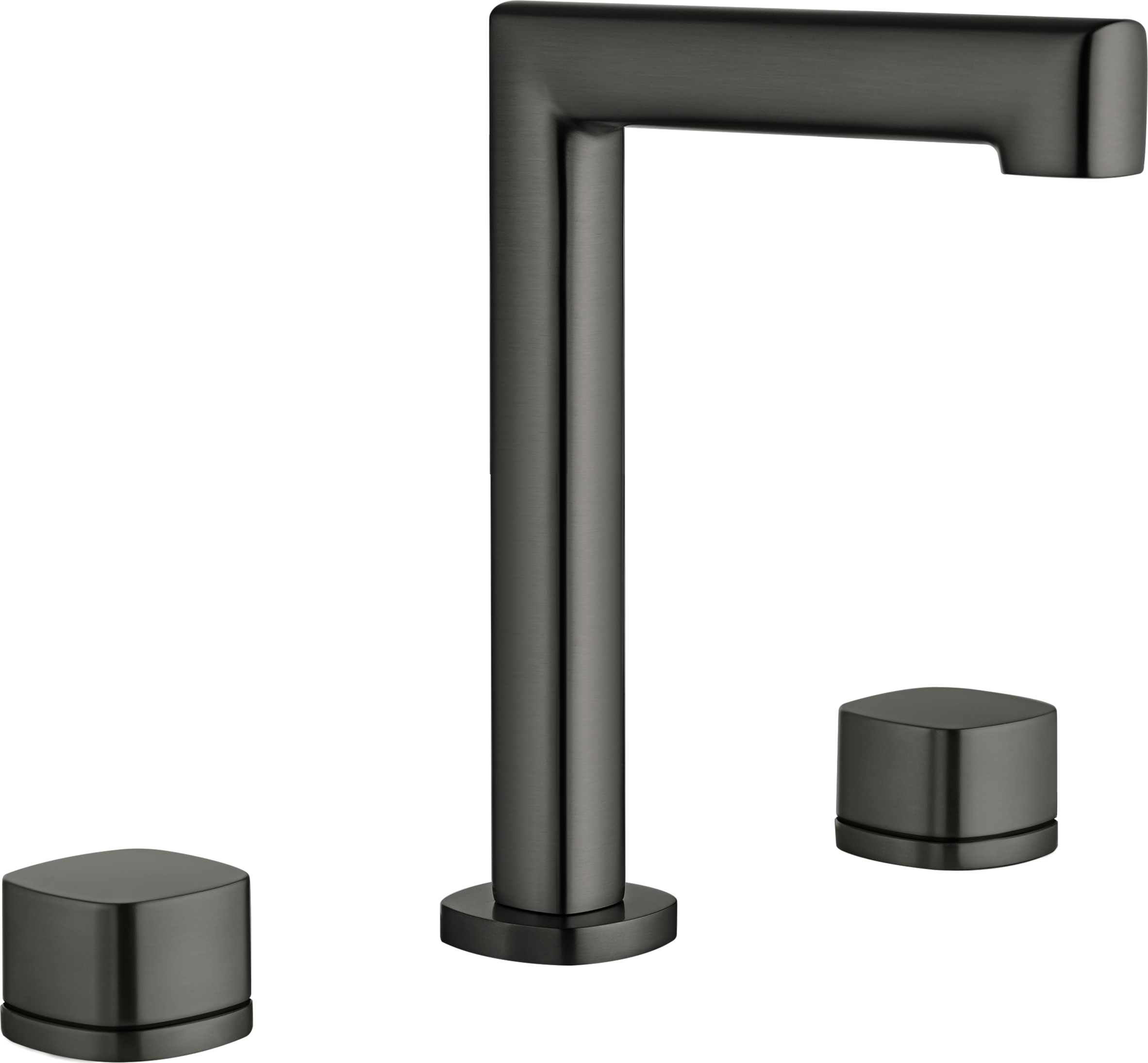 Toscana Black Gun Metal Low Spout Countertop Two Handle Basin Mixer, main product view