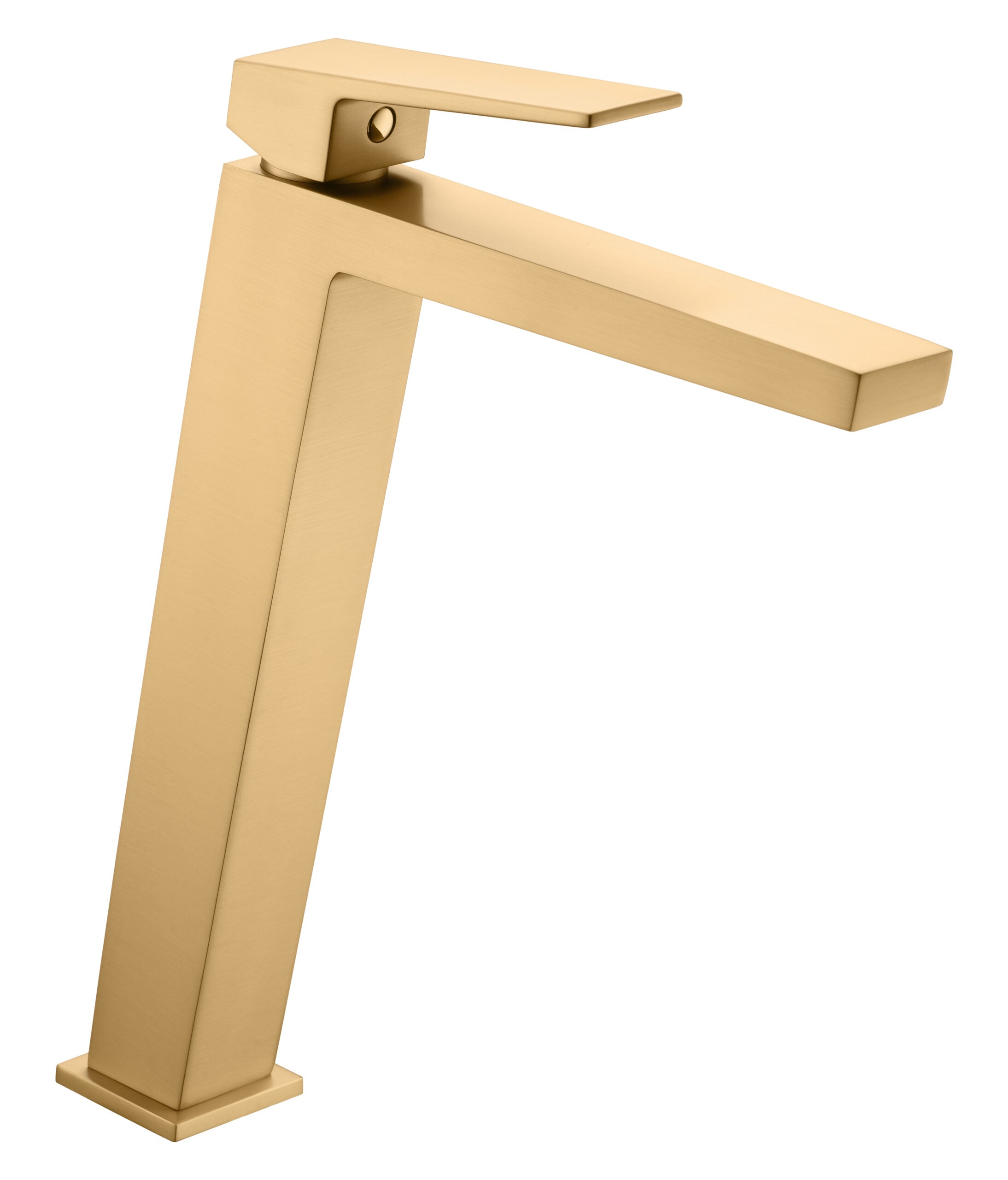 Tall Brushed Gold Basin Mixer Faucet Single Lever, view 2