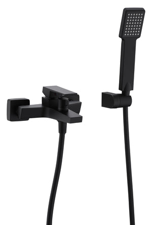 Matte Black Single-Lever Shower Set Modern Bath Kit, view 2