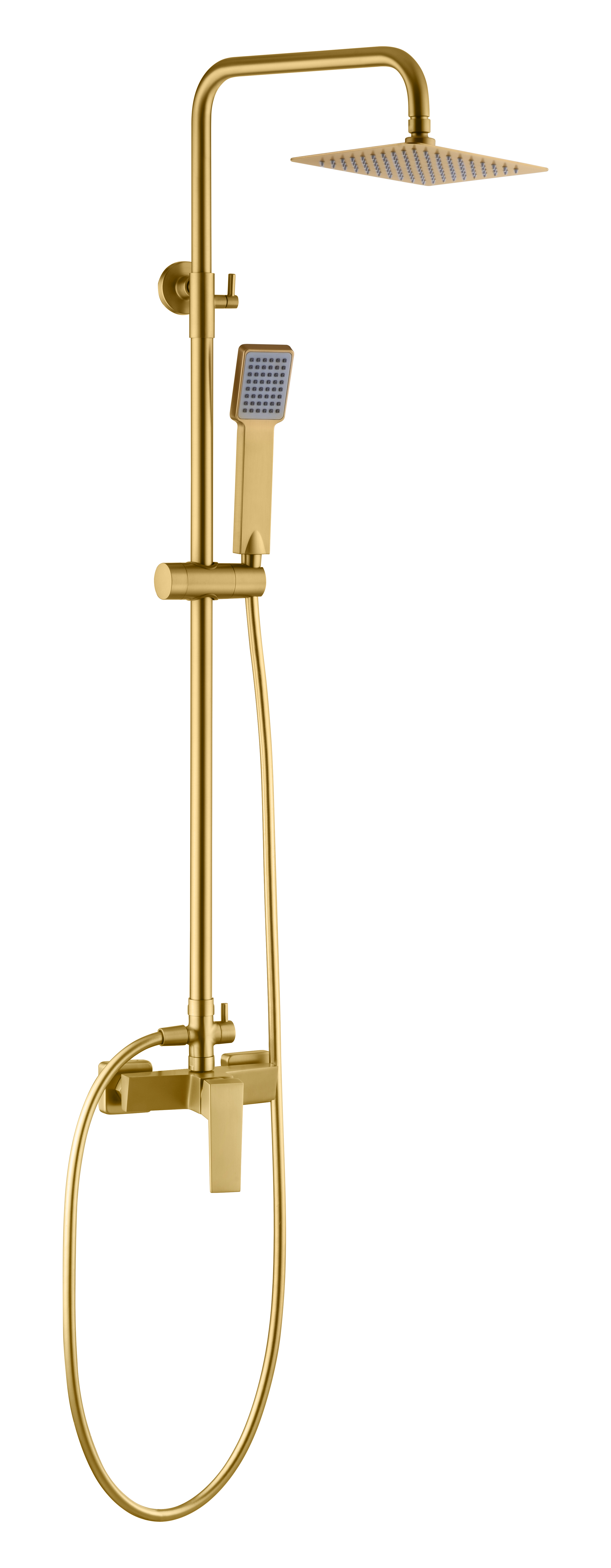 Brushed Gold Single Lever Shower Set Modern Design, view 2